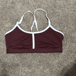 All in Motion Maroon and White Sports Bra